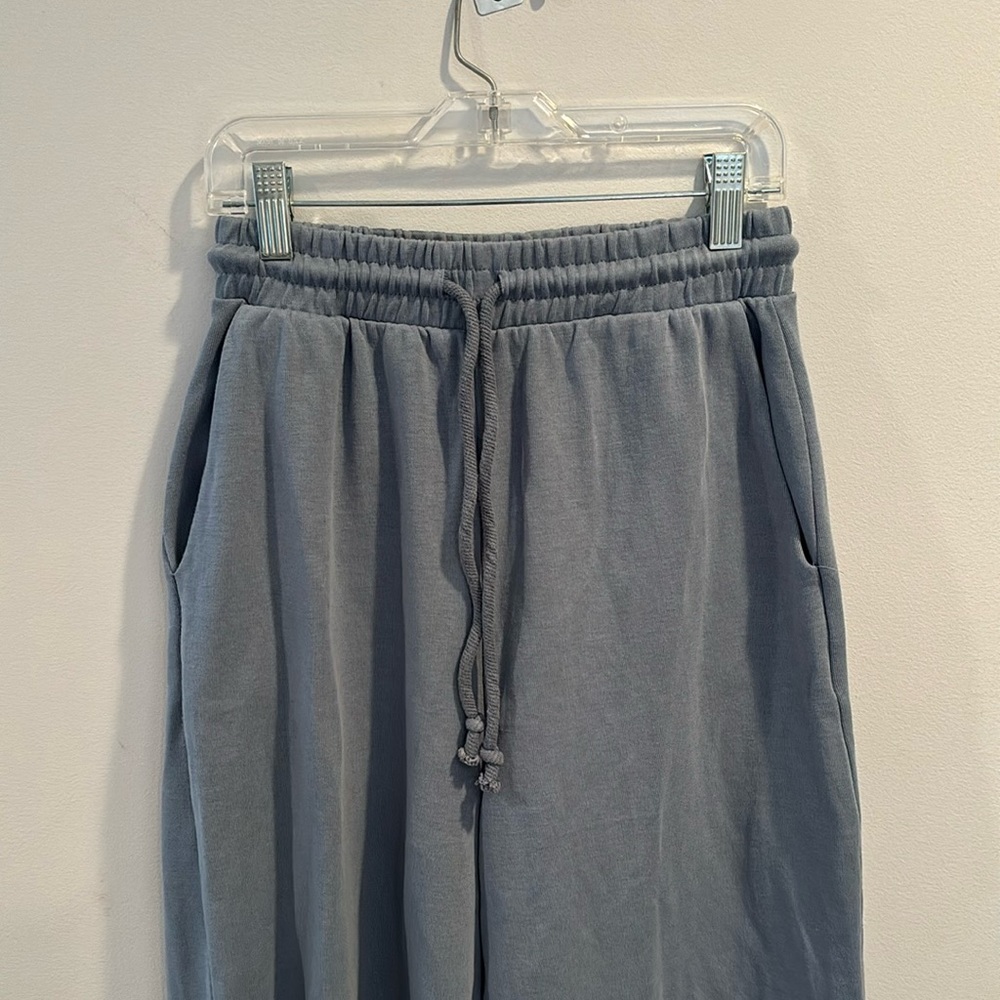 Light Blue Zara Wide-Leg Sweatpants